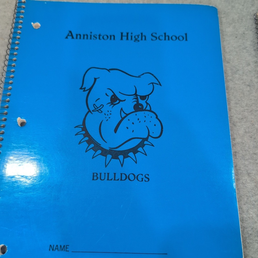 Anniston High School Bulldogs Spiral Notebooks Lot of 3 Blue Orange Alabama - Picture 3 of 4